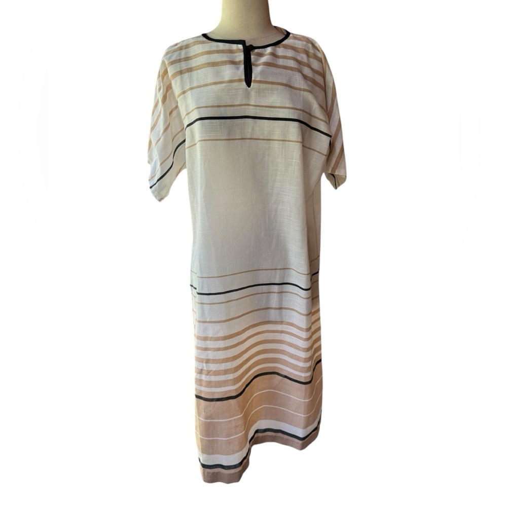 1970s Princess Originals‎ Semi-Sheer Cotton Blend Shift Dress